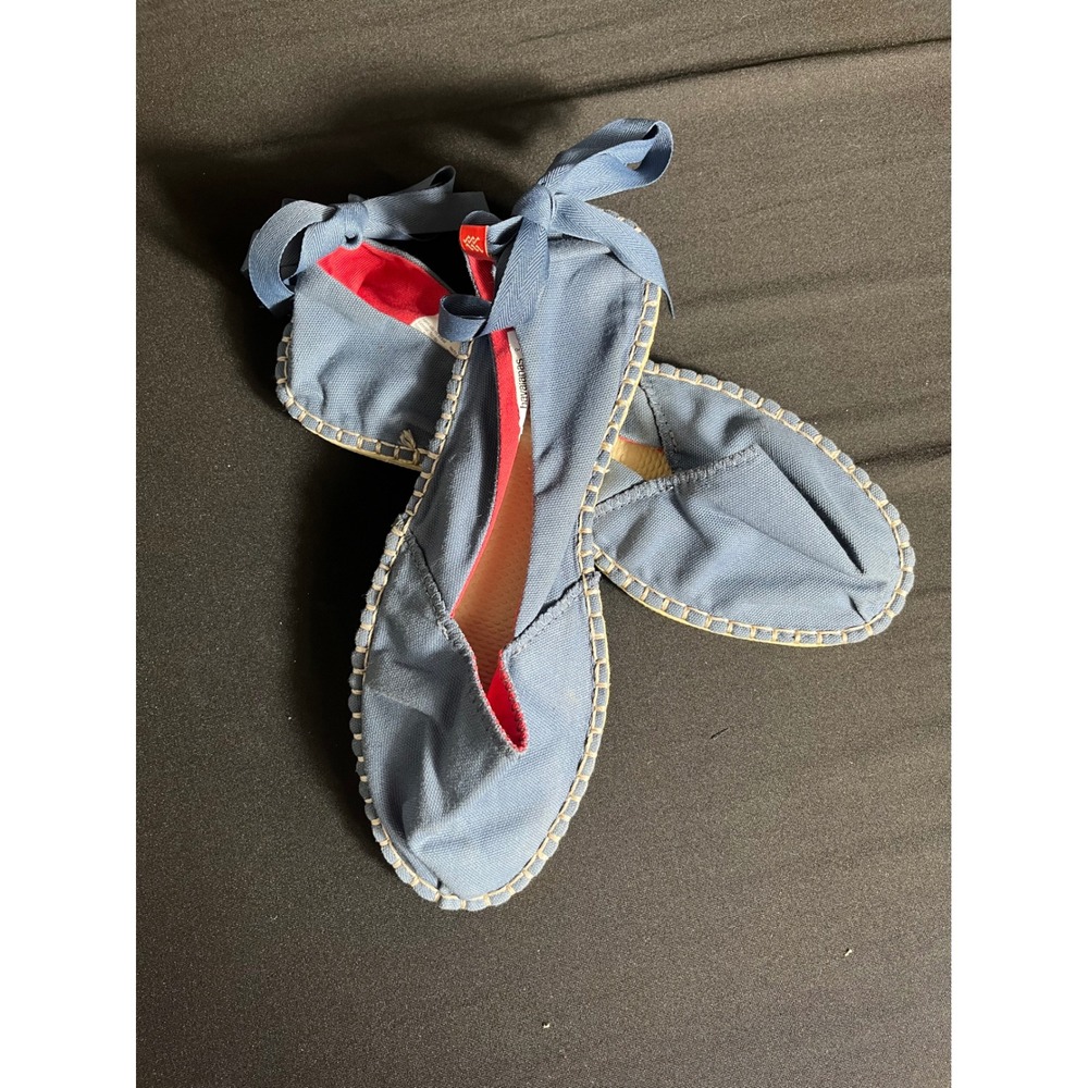 Havaianas Espadrille Ankle Wrap Lace Up Flats Blue Women's Size 9